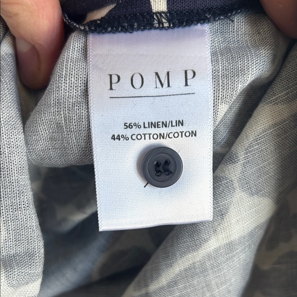 Power To My People Navy & Ivory Abstract Floral Banded v neck Midi Shirt Dress - Picture 5 of 8